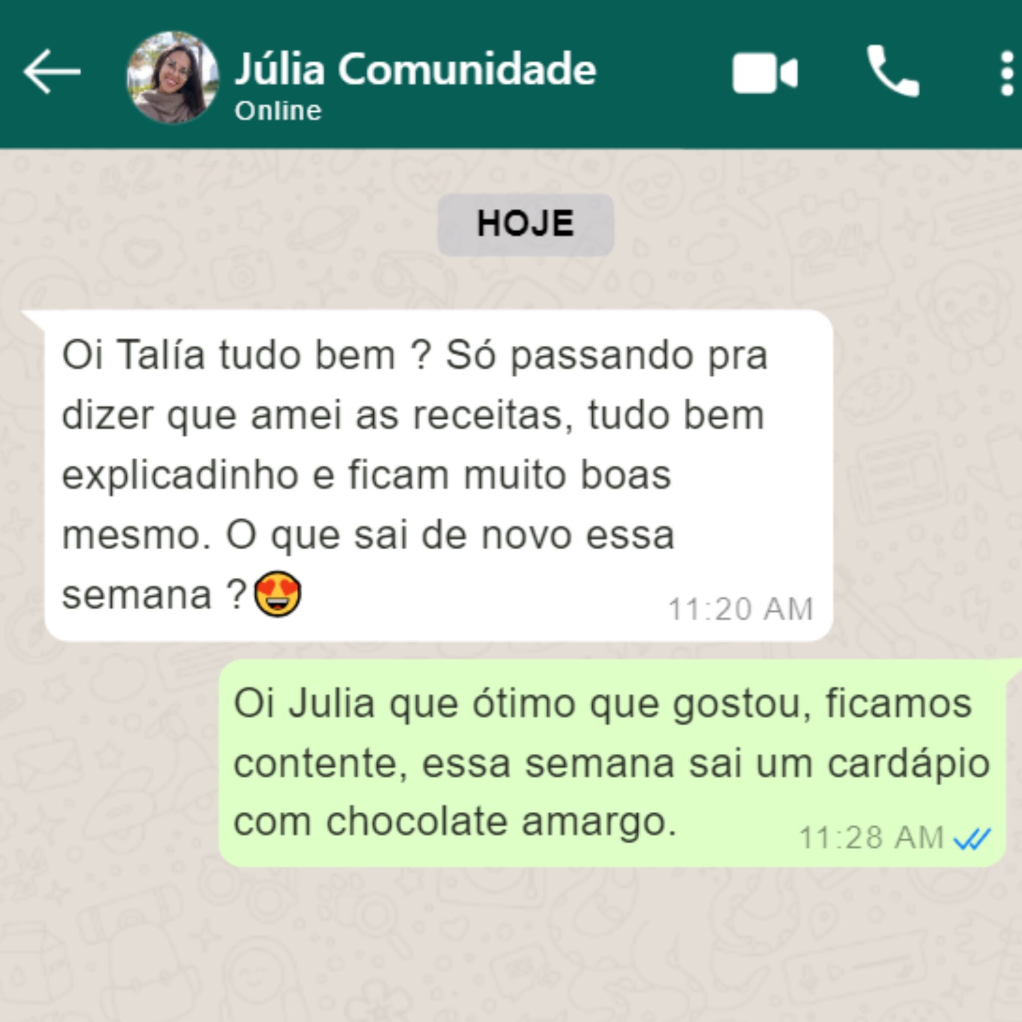 Registro da ceia preparada por uma cliente 6